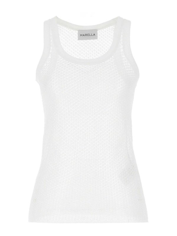 MARELLA: Tops y camisetas sin mangas - Top - Blanco