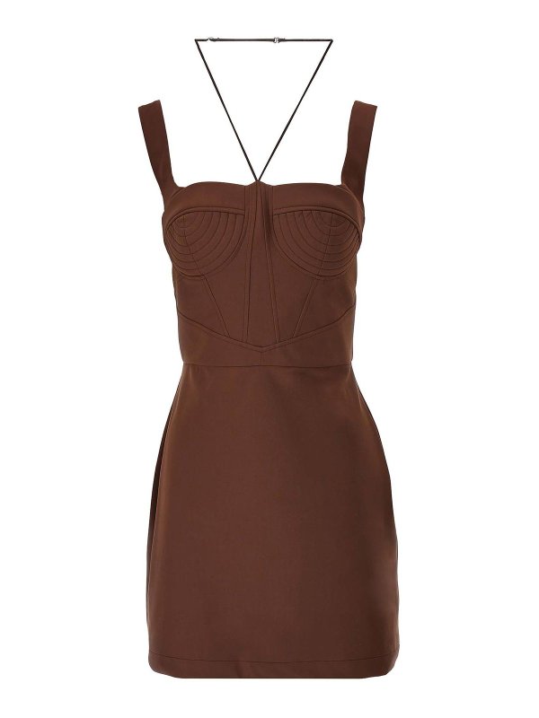 ワンピース Nensi Dojaka SS25 'Maddie' dress (NDSS25DR243 BROWN) Nensi Dojaka Maddie Dress - Brown - Women | NDSS25DR243BROWN