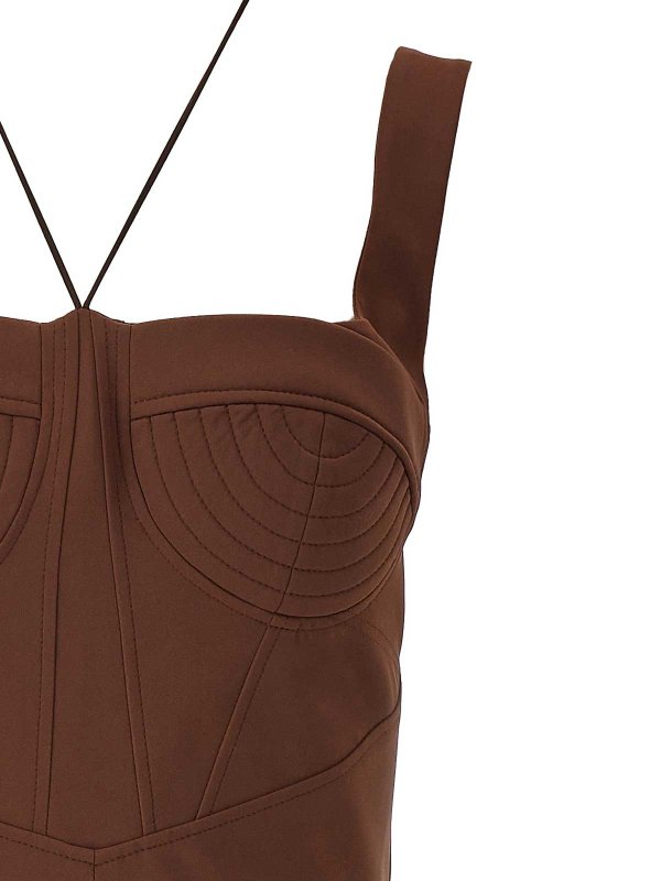 ワンピース Nensi Dojaka SS25 'Maddie' dress (NDSS25DR243 BROWN) Nensi Dojaka Maddie Dress - Brown - Women | NDSS25DR243BROWN