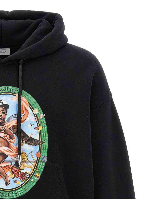 The Best Shops OFF-WHITE: Sweatshirts & Sweaters - Fresco Oval Hoodie
