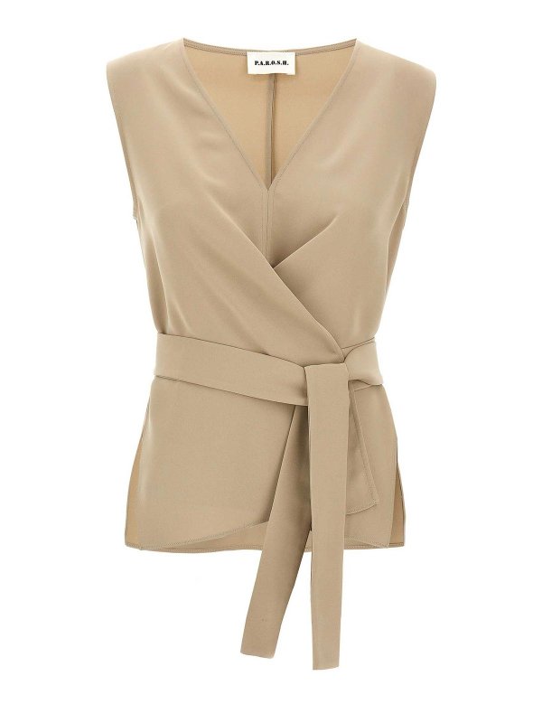 P.A.R.O.S.H.: トップス＆タンクトップ - トップ/タンクトップ - ベージュ