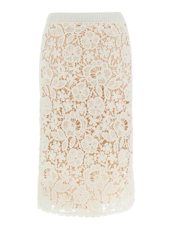 P.A.R.O.S.H.: Knielange und Midi Röcke online - Midirock - Weiß