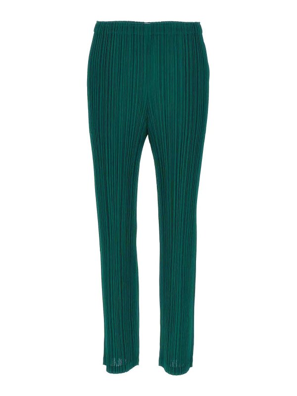 PLEATS PLEASE ISSEY MIYAKE: カジュアルトラウザー - カジュアルパンツ - 緑