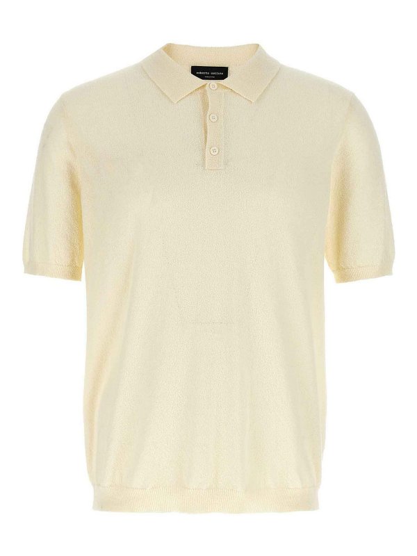 ROBERTO COLLINA: Poloshirts - Poloshirt - Weiß