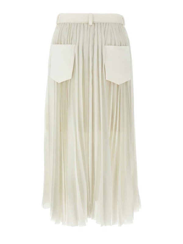 Sacai: Knee length skirts & Midi online - Pleated Denim Skirt