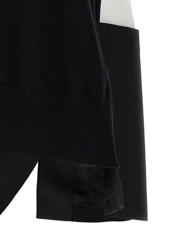 Rundhalspullover - Schwarz shop online: Sacai