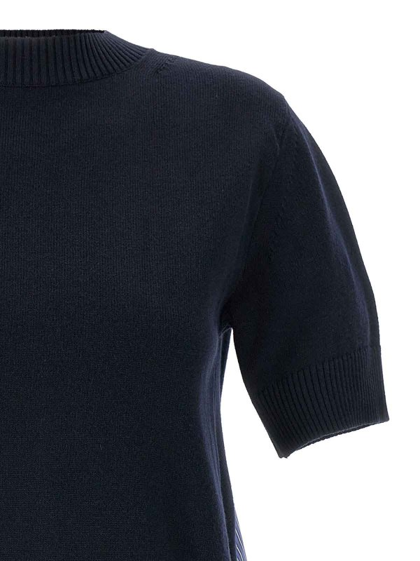 The Best Shops Sacai: Suéteres con cuello pico - Suéter Cuello Redondo - Azul