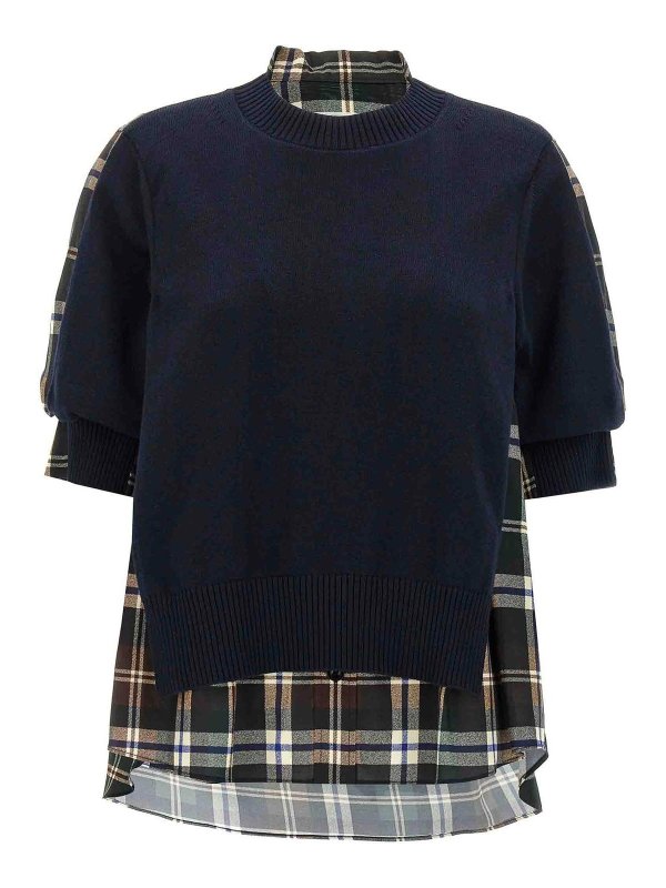 Sacai: shirts - Knitted Panel Shirt