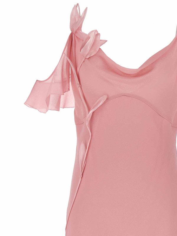 The Best Shops Self Portrait: maxi dresses - Pink Georgette Flower Maxi Dress