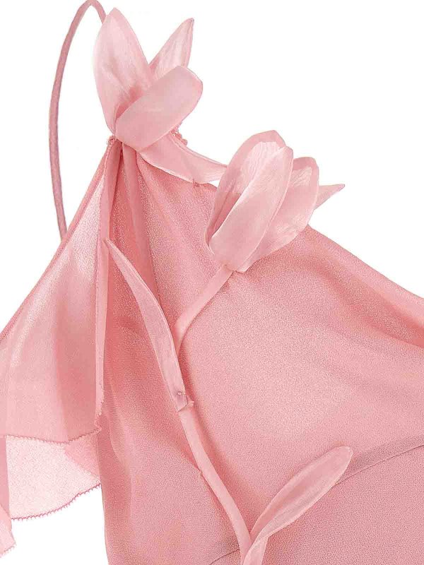 Pink Georgette Flower Maxi Dress shop online: Self Portrait