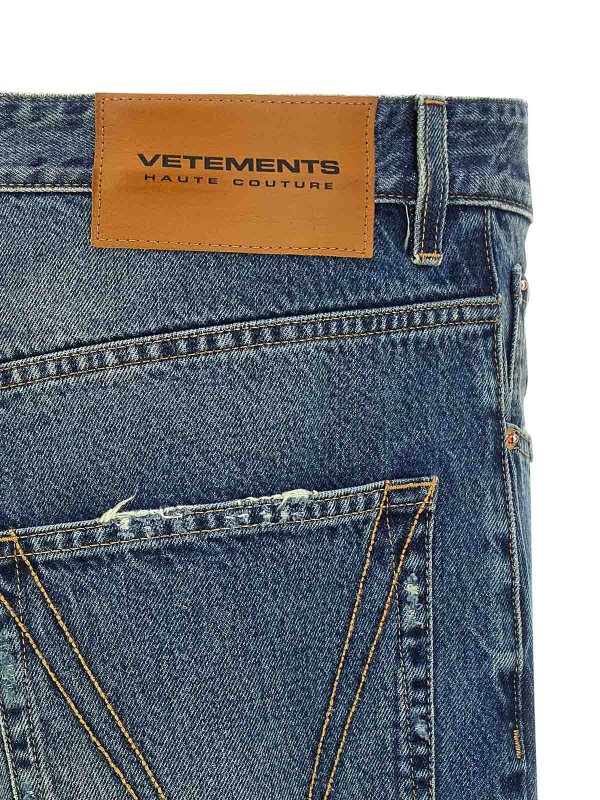 Blue Distressed Baggy Jeans shop online: VETEMENTS