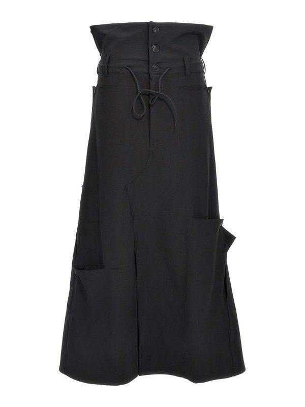 Y-3: Jupes midi et au genou - Jupe Midi - Noir