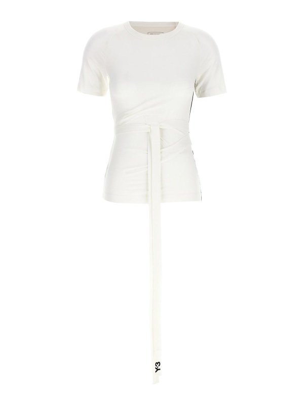 Y-3: Tシャツ - Tシャツ - 白