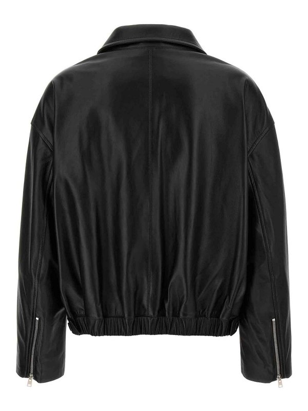 YVES SALOMON: blazers online - Leather Bomber Jacket