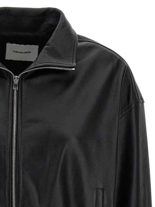 The Best Shops YVES SALOMON: blazers - Leather Bomber Jacket