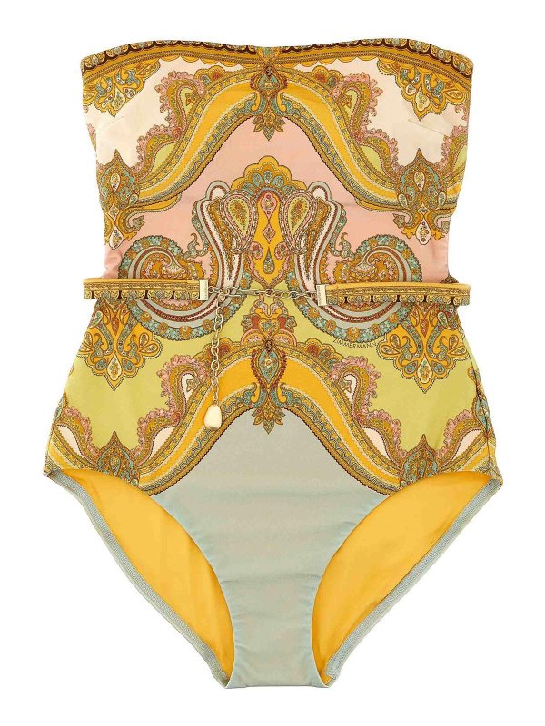 ZIMMERMANN: one-piece - Maxine Chain Trim Bandeau One-Piece Swimsuit