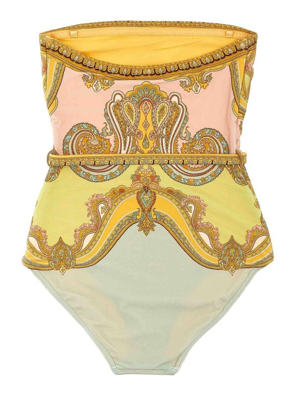ZIMMERMANN: one-piece online - Maxine Chain Trim Bandeau One-Piece Swimsuit