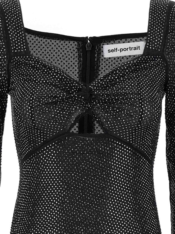 膝丈ドレス - 黒 shop online: Self Portrait