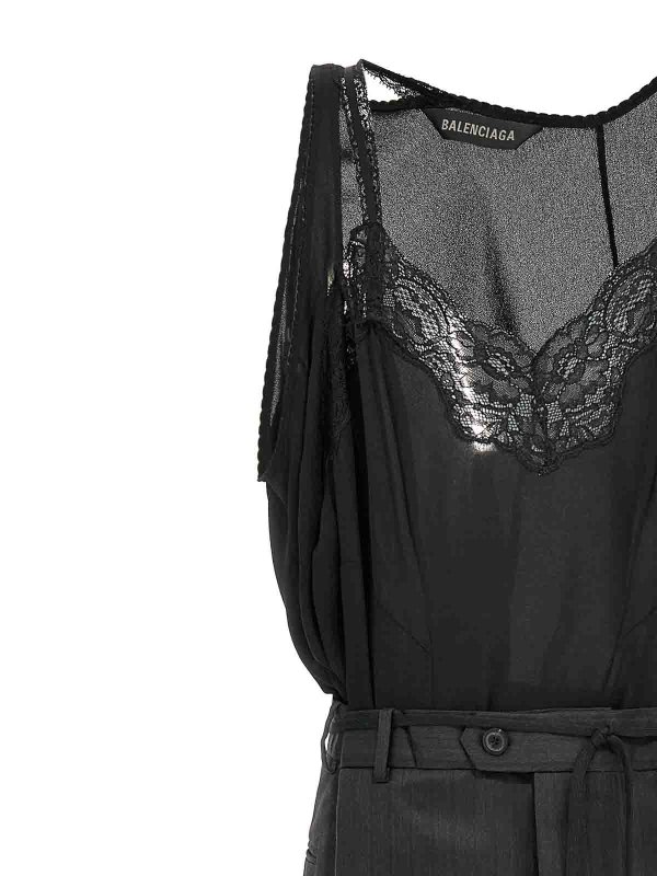 The Best Shops BALENCIAGA: Knielange Kleider - Knielanges Kleid - Schwarz