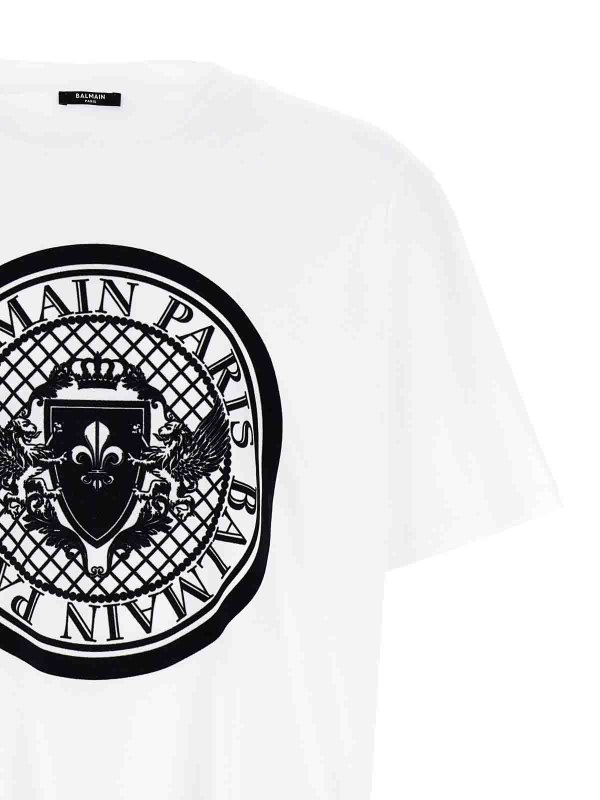 The Best Shops Balmain: t-shirts - Velvet Logo T-Shirt