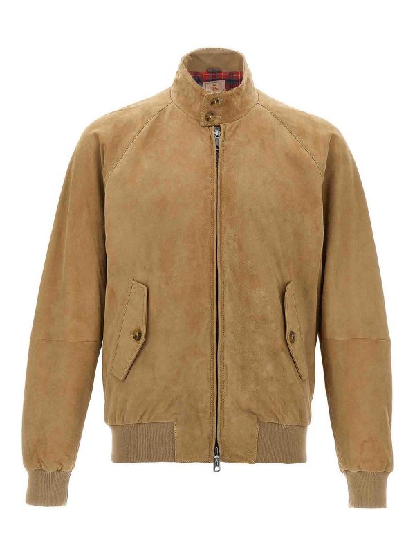 BARACUTA: leather jacket - Suede Bomber Jacket
