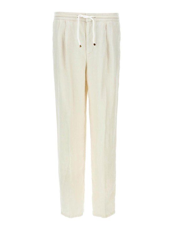 BRUNELLO CUCINELLI: カジュアルトラウザー - カジュアルパンツ - 白