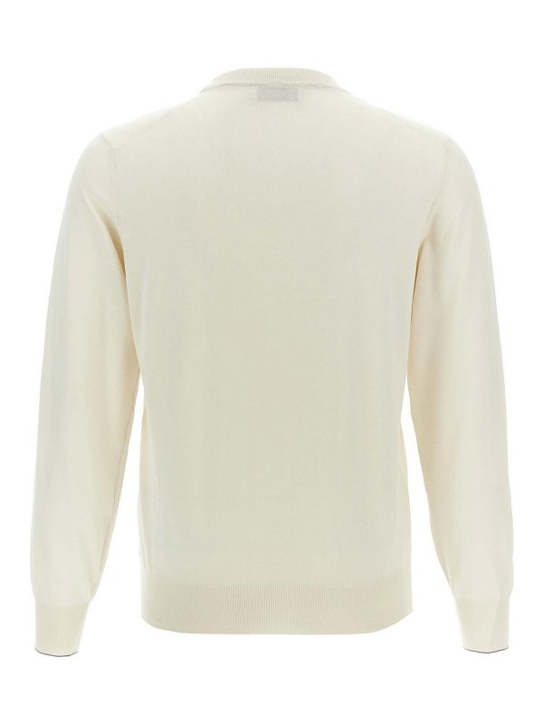 BRUNELLO CUCINELLI: Strickpullover mit Rundhalsausschnitt online - Rundhalspullover - Weiß