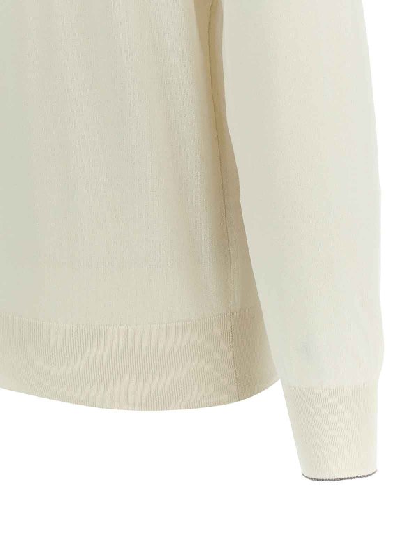 Rundhalspullover - Weiß shop online: BRUNELLO CUCINELLI