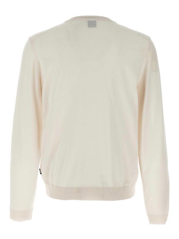 Hugo Boss: Strickpullover mit Rundhalsausschnitt online - Rundhalspullover - Weiß