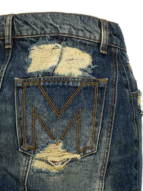 The Best Shops MARC JACOBS: Knee length skirts & Midi - The Rip And Repair Straight Jean Skirt