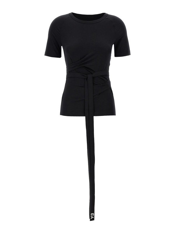 Y-3: T-shirts - T-Shirt - Weiß