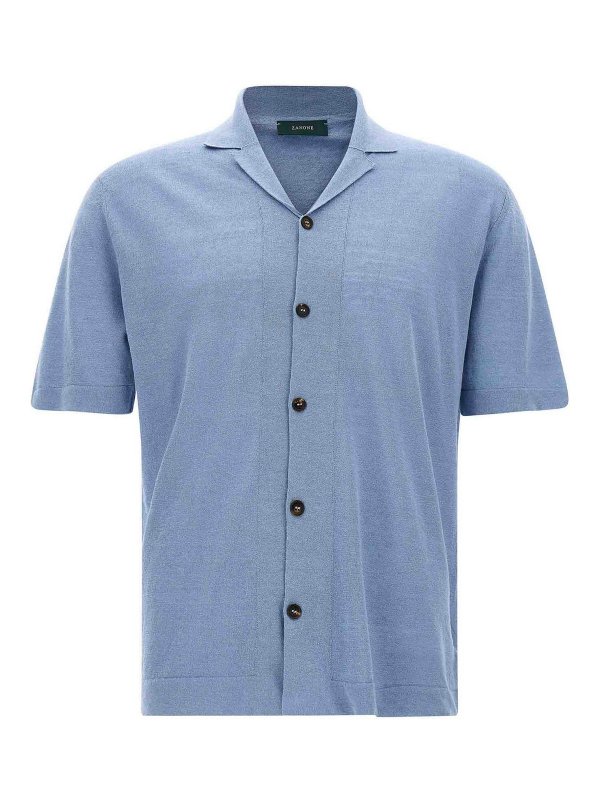 Tシャツ・カットソー ZANONE LIGHT BLUE COTTON T-SHIRT ZANONE SUMMER SALE ザノーネ メンズ Tシャツ SLIM FIT