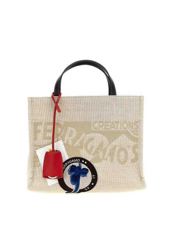 FERRAGAMO: クロスボディバッグ - クロスボディバッグ - ベージュ