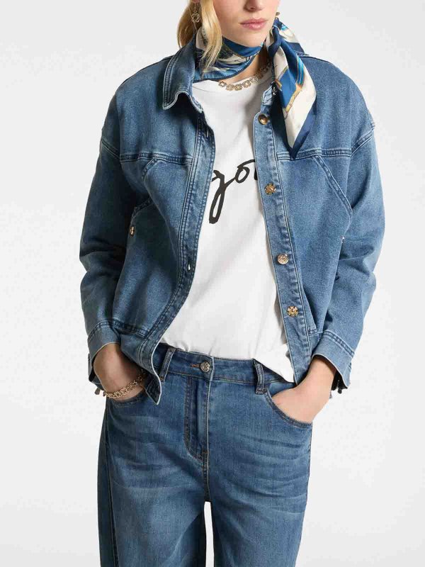 ELENA MIRO`: denim jacket online - Jacket