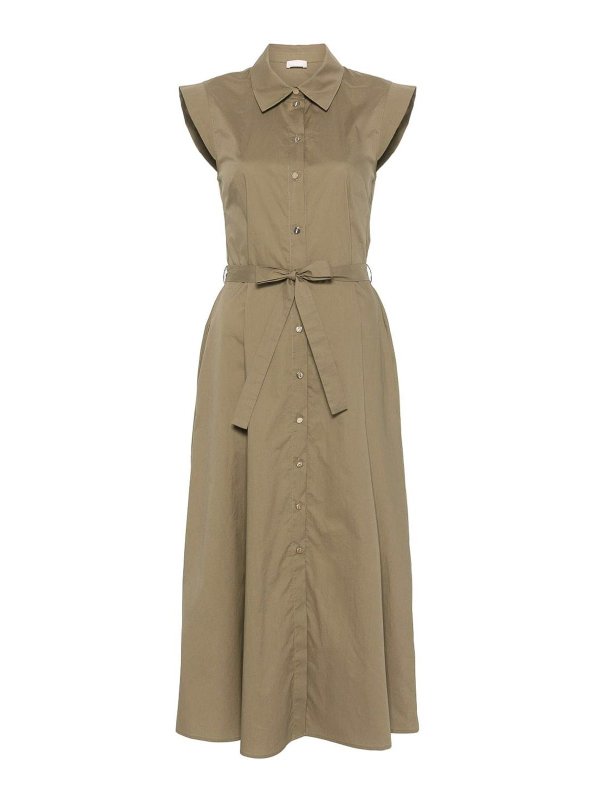 Liu Jo: knee length dresses - Midi dress in popeline