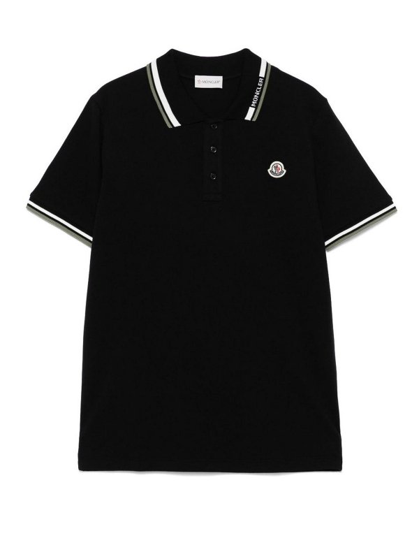 MONCLER JR: Polos - Polo - Negro