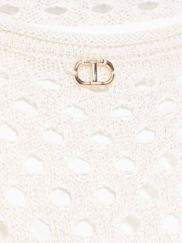 The Best Shops TWINSET: Col bateau - Pull Col Bateau - Blanc