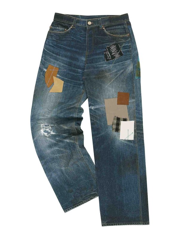 ANDERSSON BELL: jeans bootcut - Patchwork blu cotone denim jeans