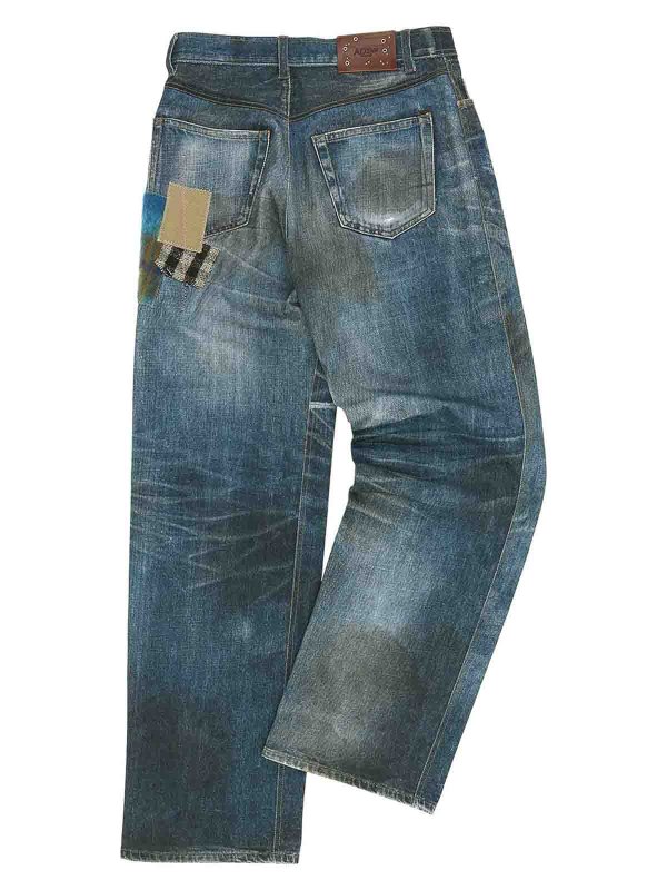 ANDERSSON BELL: jeans bootcut online - Patchwork blu cotone denim jeans