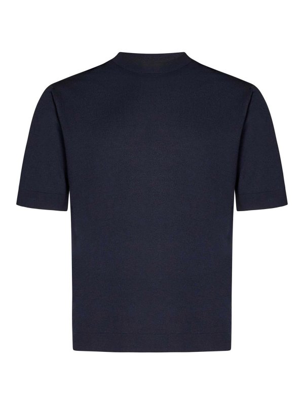 CRUCIANI: Pull col rond - Pull Col Rond - Bleu