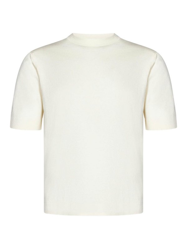 CRUCIANI: Strickpullover mit Rundhalsausschnitt - Rundhalspullover - Creme