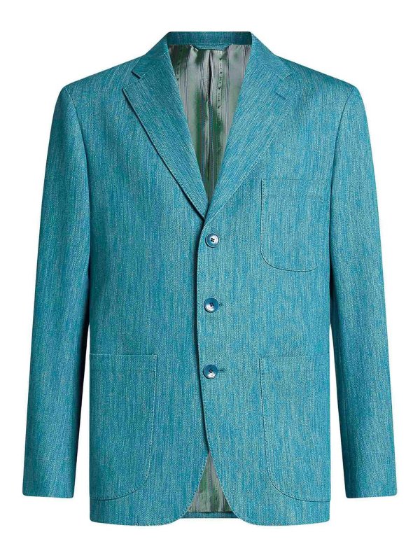 ETRO: ブレザー - ブレザー - ブルー