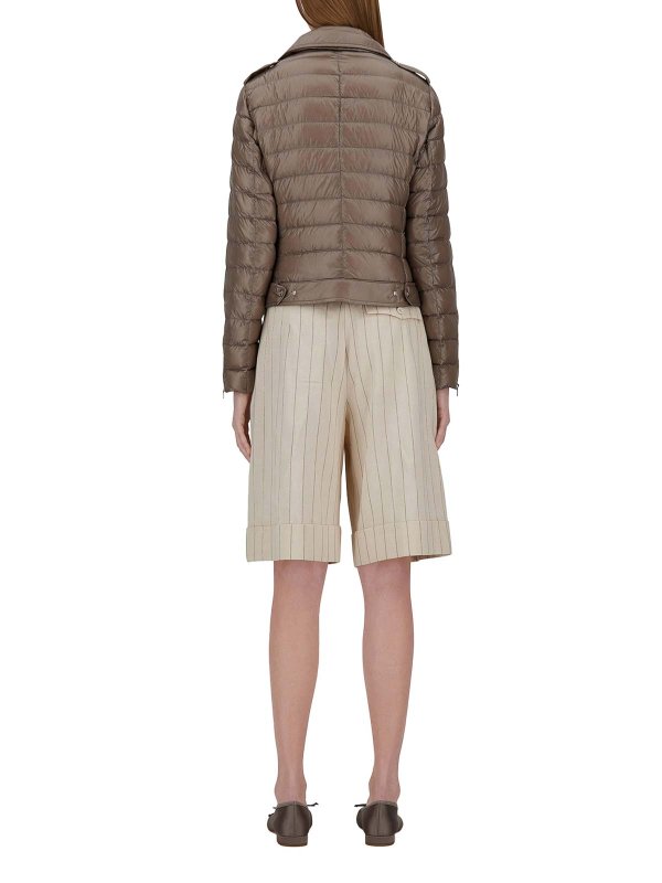 The Best Shops HERNO: casual jackets - Taupe Biker Down Jacket