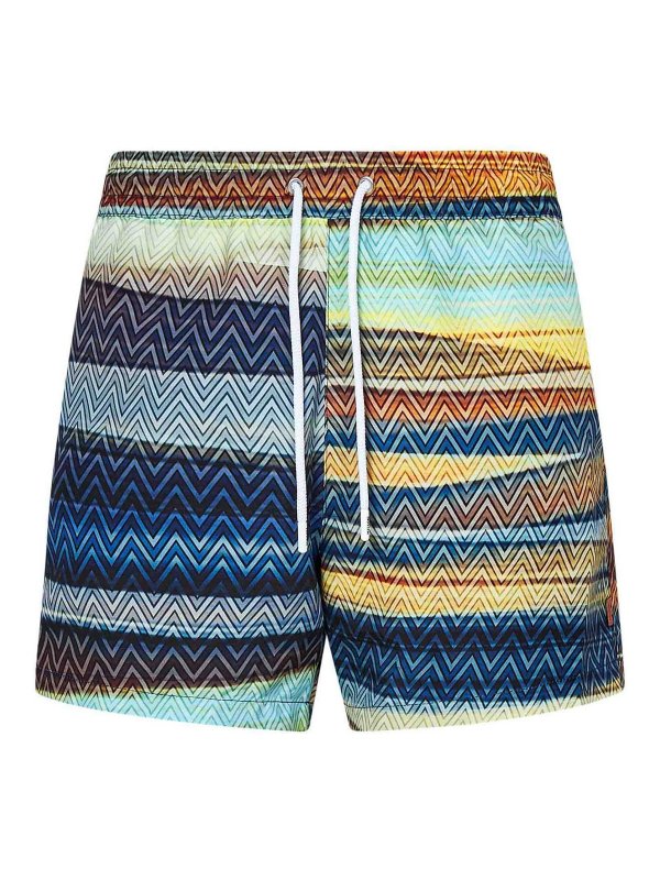 MISSONI: 水着 - スイムショーツ/スイムトランクス - ブルー