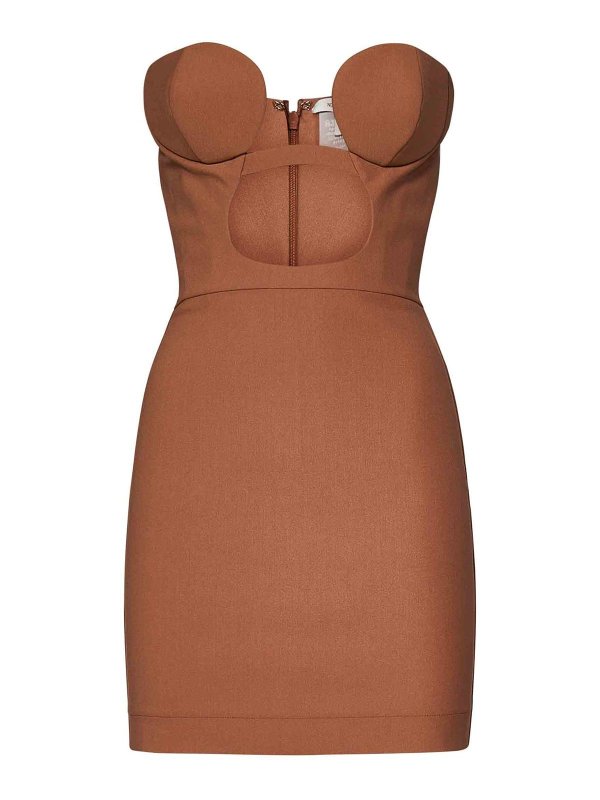 NENSI DOJAKA: ショートドレス - ショートドレス - ブラウン