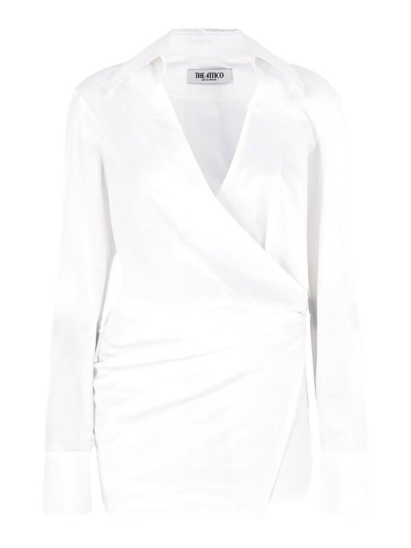 The Attico: abiti corti - Abito bianco di cotone mini chimico