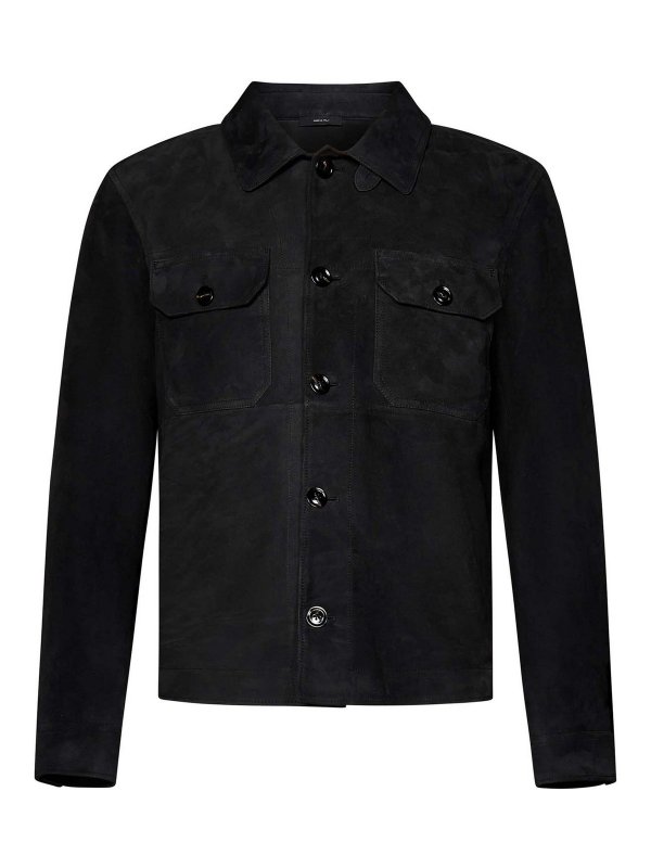 TOM FORD: レザージャケット - レザージャケット - 黒