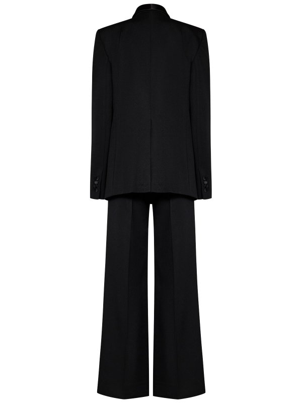 VICTORIA BECKHAM: formal suits online - Black Wool Blend Grain De Poudre Tuxedo Suit