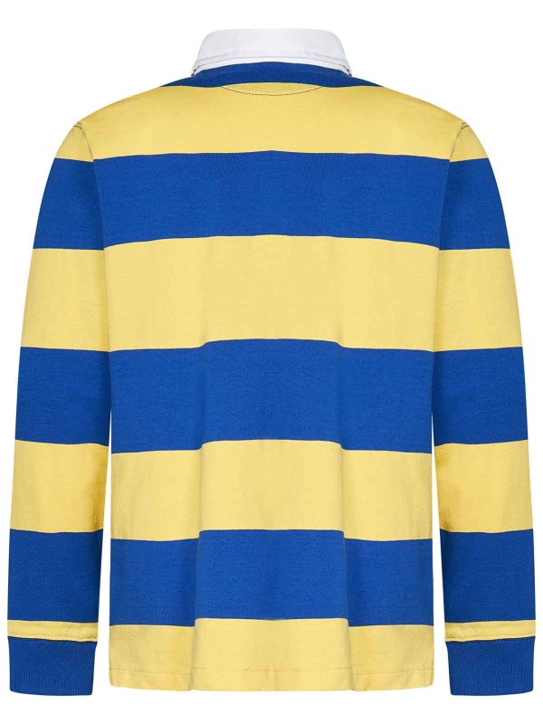 POLO RALPH LAUREN: shirts online - Blue And Yellow Striped Cotton Jersey The Ico