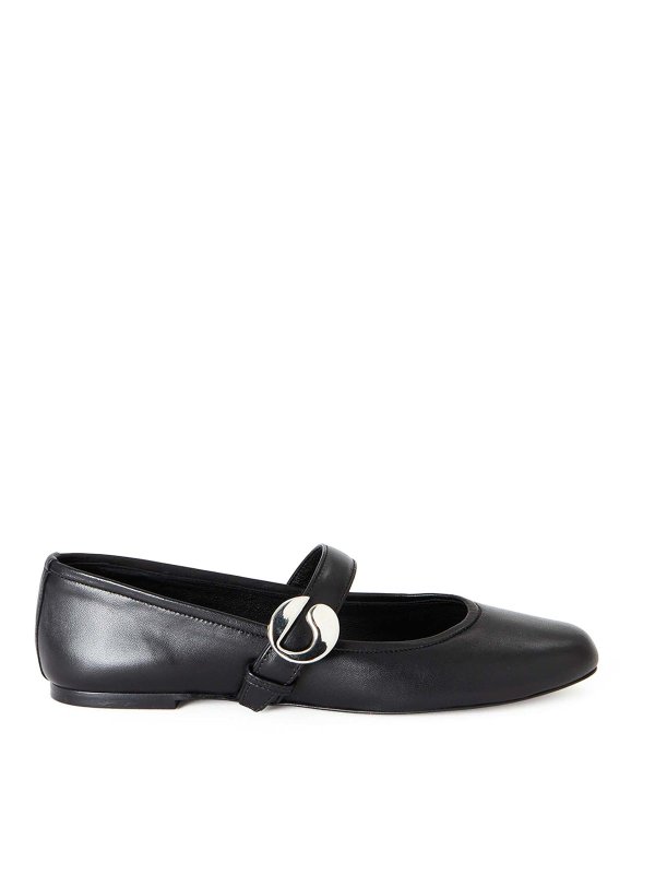 COPERNI: flat shoes - Mary Jane Belt Black Leather Ballerina Flats